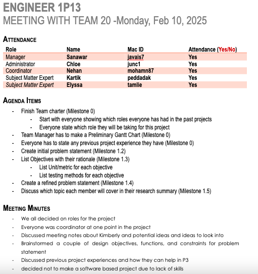 Project 3 Meeting Minutes